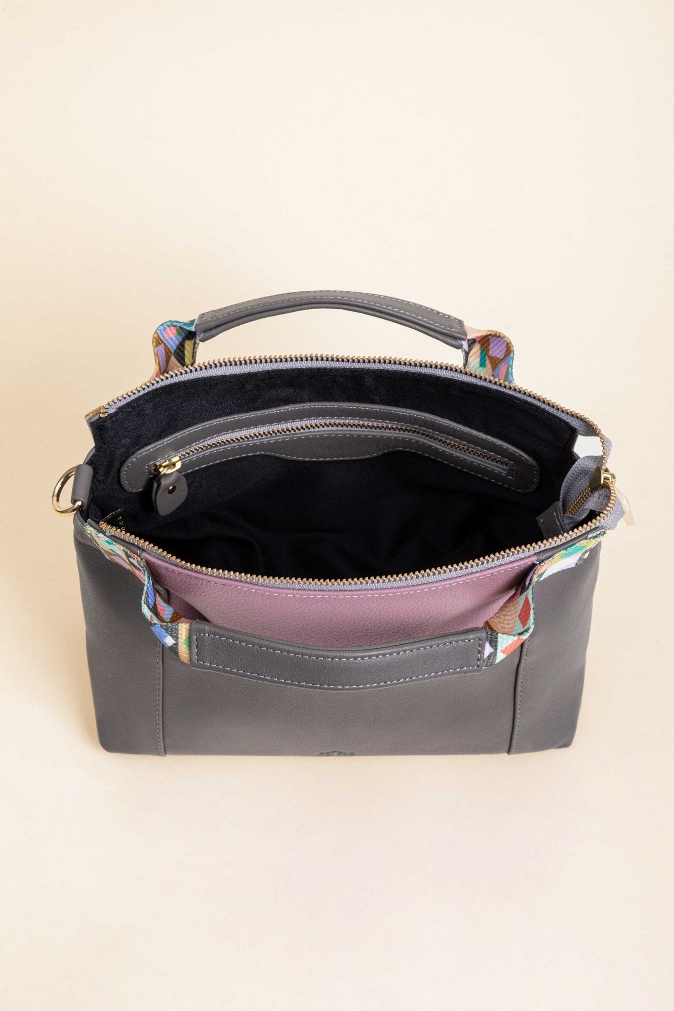 Crossbody Bonita Gris / Doble Correa - LOVENOCK